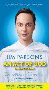 Broadway's <em>An Act of God</em> Starring Jim Parsons Lines Up Grade-A Creative Team