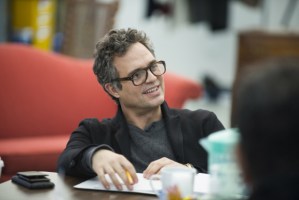 Mark Ruffalo, Tony Shalhoub, Jessica Hecht, and Danny DeVito in Rehearsal for <em>The Price</em>