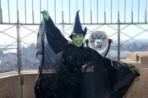 <em>Wicked</em> Stars Jessica Vosk and Amanda Jane Cooper Light Empire State Building
