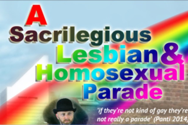 a sacrilegious lesbian and homosexual parade logo 45336