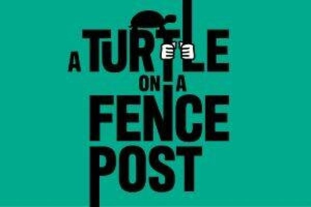 a turtle on a fence post logo 93858