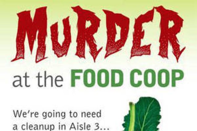 murder at the food coop logo 59978