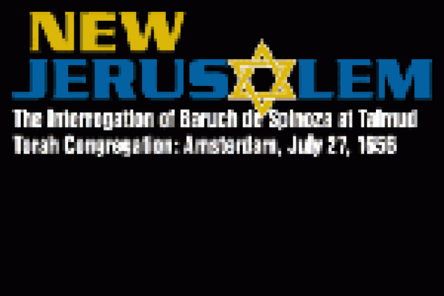 new jerusalem the interrogation of baruch de spinoza at talmud torah congregation amsterdam july 27 1656 logo 8800