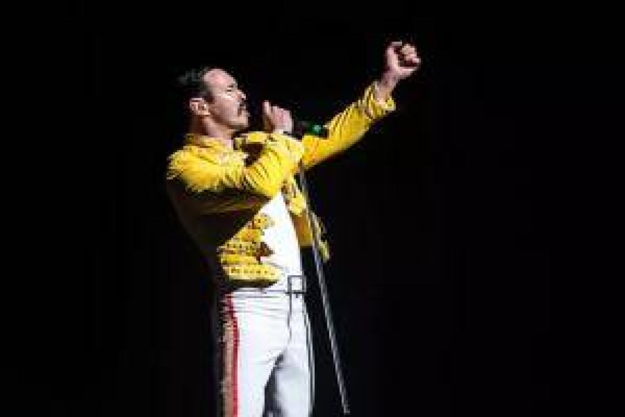 one night of queen performed by gary mullen the works logo Broadway shows and tickets