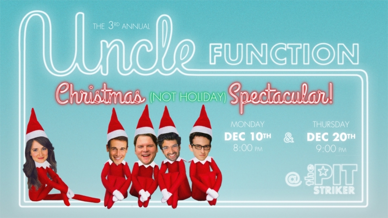 uncle functions 3rd annual christmas not holiday spectacular logo 63524