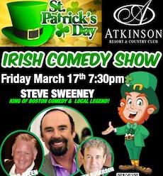 Atkinson Country Club – ST Patrick’s Day Comedy