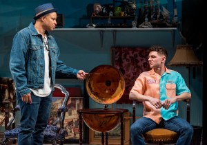 Chris Perfetti and Glenn Davis in King James. Set design by Todd Rosenthal, and costume design by Samantha C. Jones© Craig Schwartz Photography