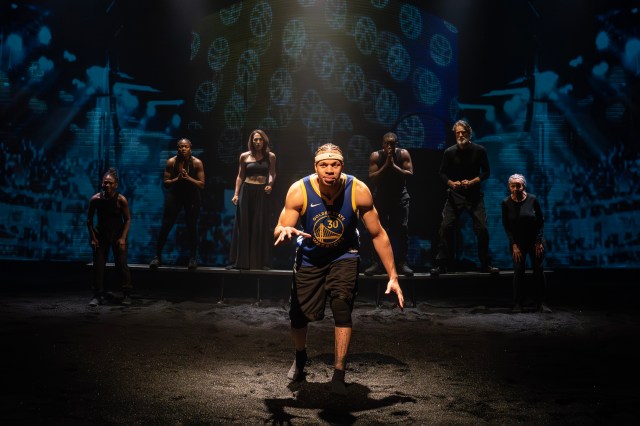 Patrice Johnson Chevannes, Jennifer Mogbock, Kelley Curran, Mister Fitzgerald, Jason Bowen, Michael Laurence and Lizan Mitchell in New York Theatre Workshop's THE HALF GOD OF RAINFALL, Photo by Joan Marcus