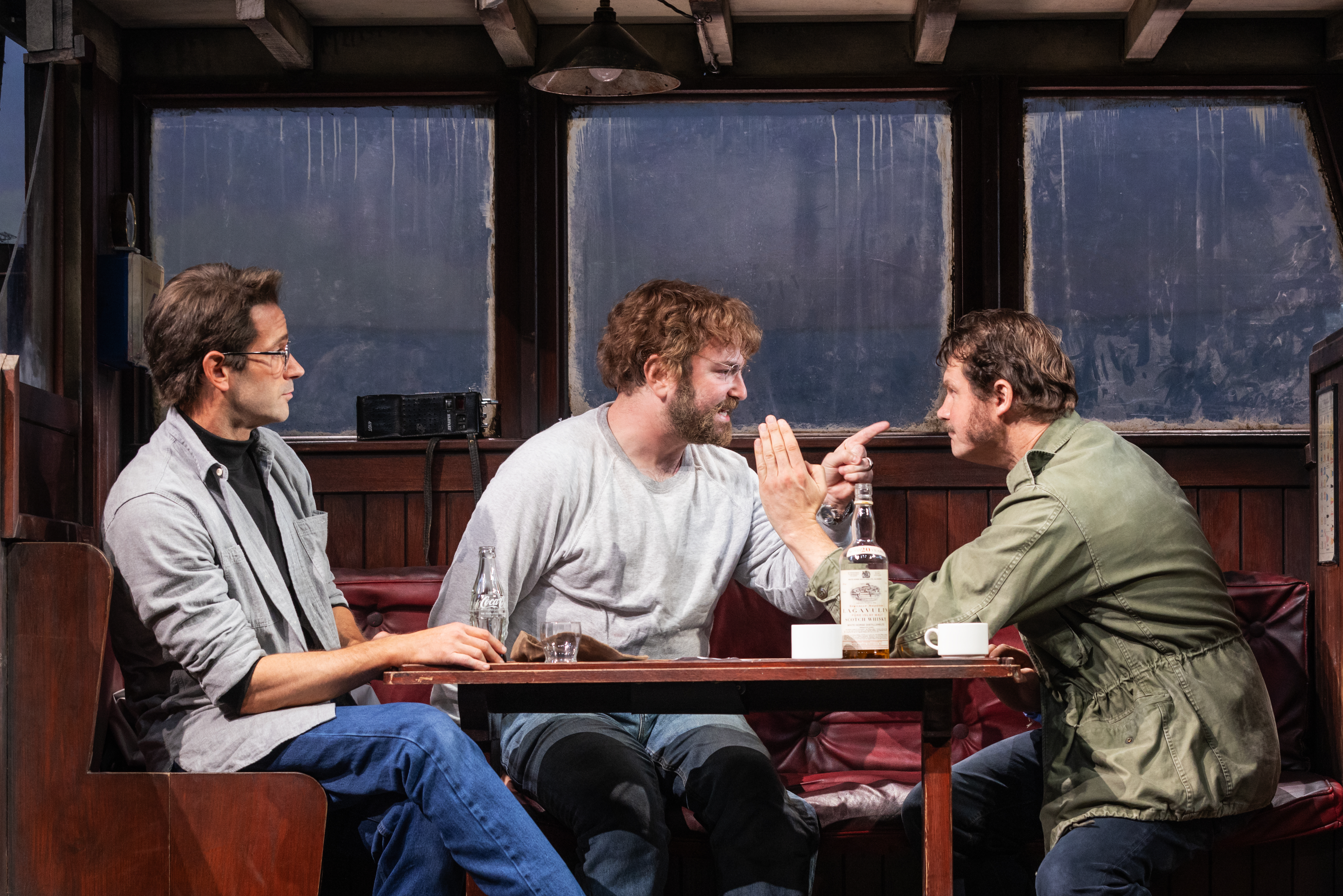 Colin Donnell, Alex Brightman & Ian Shaw in THE SHARK IS BROKEN   Photo by Matthew Murphy