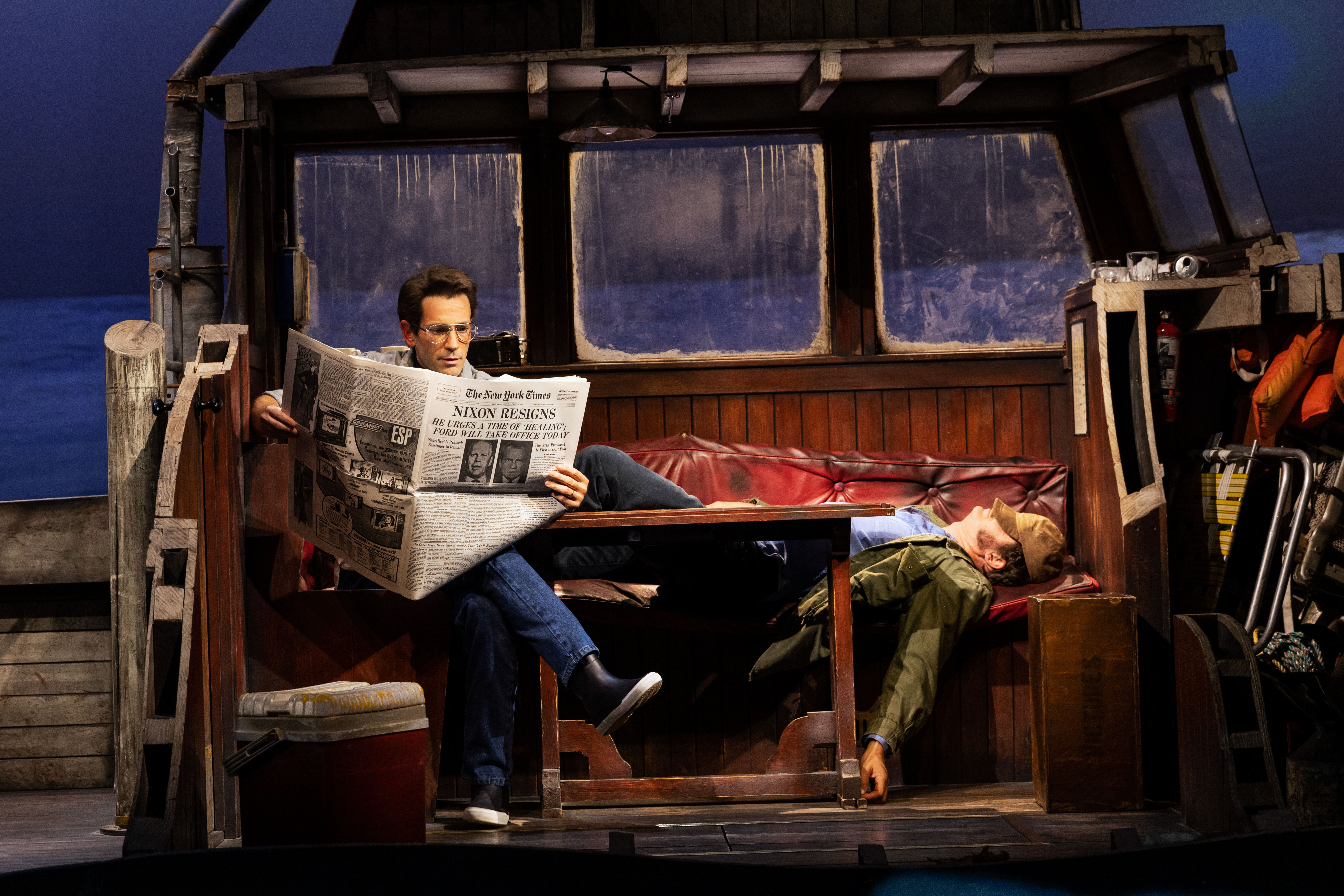 Colin Donnell & Ian Shaw in THE SHARK IS BROKEN Photo by Matthew Murphy