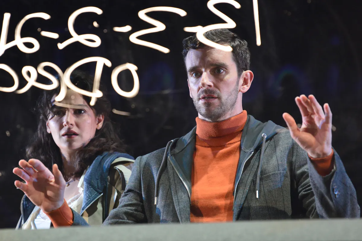 Hannah Cruz and Michael Urie in THE DA VINCI CODE at Ogunquit Playhouse (2). Photo By Gary Ng