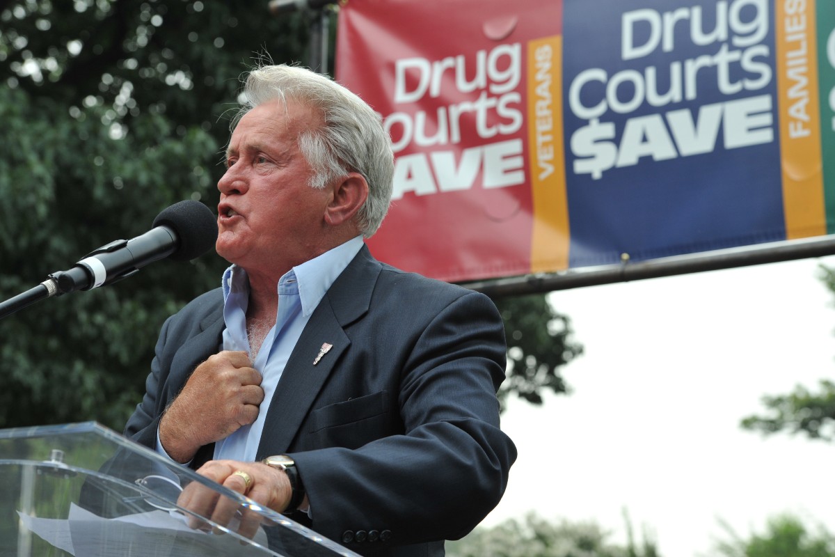 Martin Sheen at a rally in support of federal treament court funding in Washington, DC July 2011
