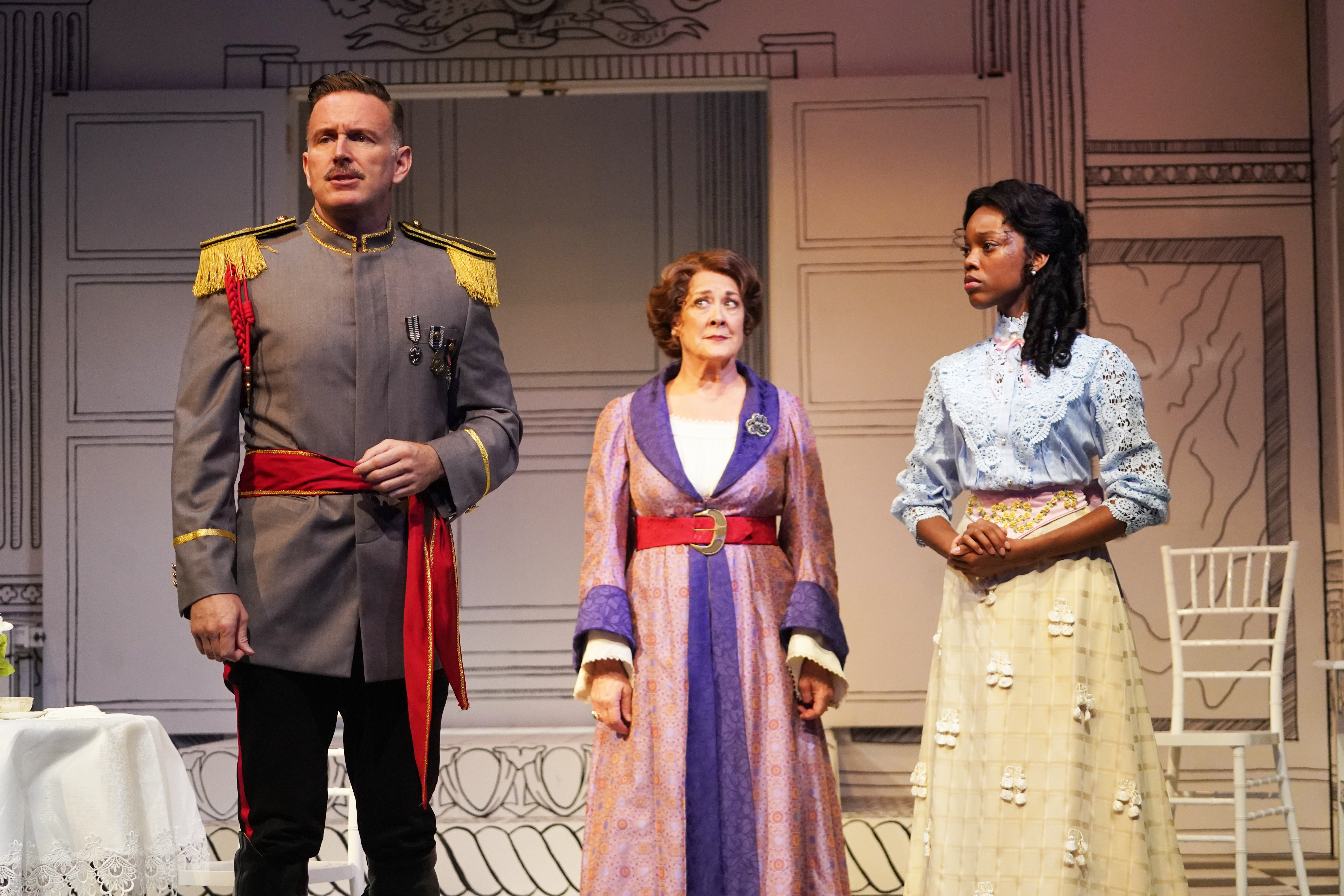 Ben Davis, Karen Ziemba and Shanel Bailey in Gingold Theatrical Group's production of Shaw's ARMS AND THE MAN, Photo by Carol Rosegg