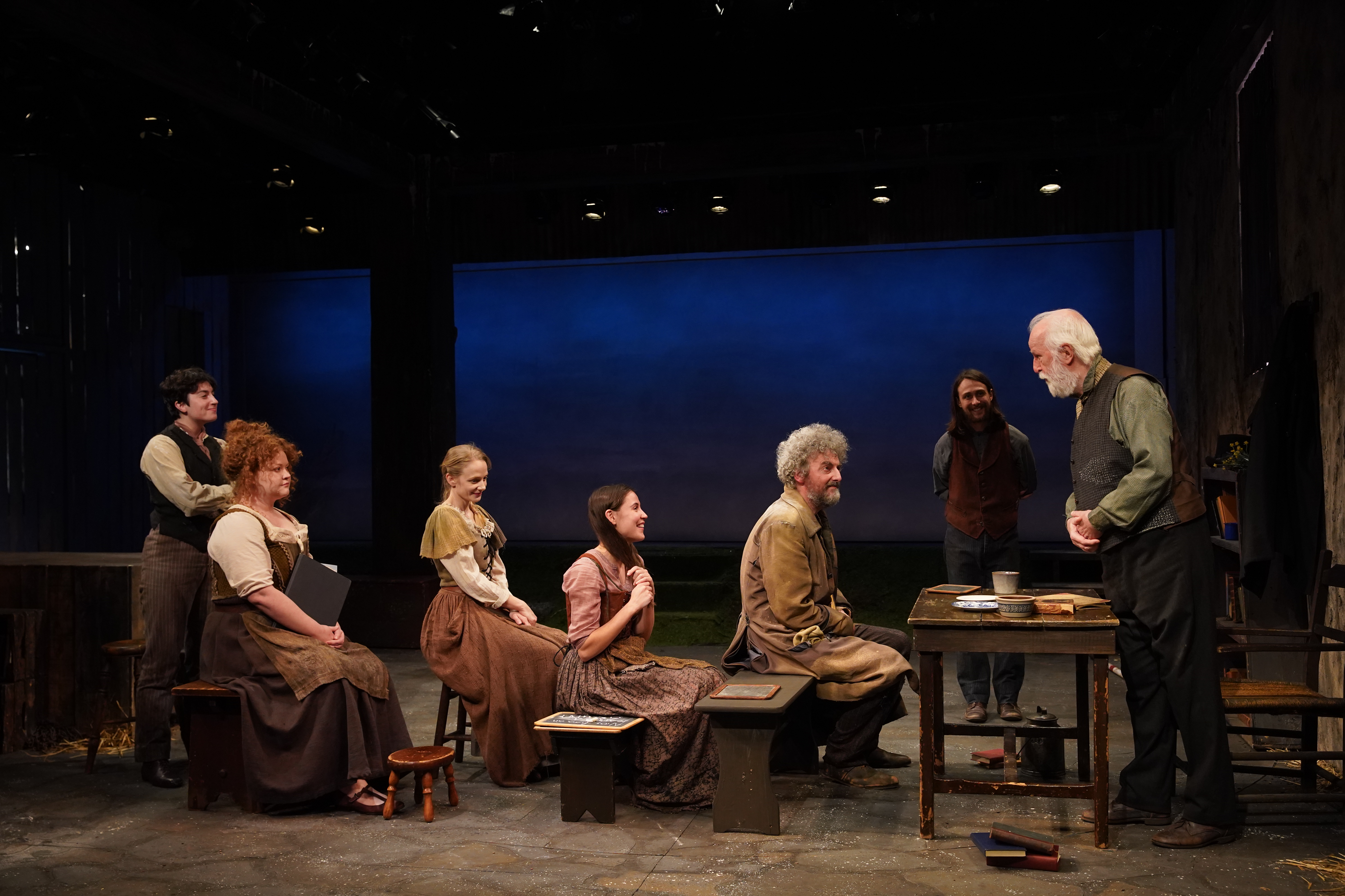 Owen Laheen, Mary Wiseman, Erin Wilhelmi, Oona Roche, John Keating, Owen Campbell and Seán McGinley in Irish Repertory Theatre's TRANSLATIONS, Photo by Carol Rosegg