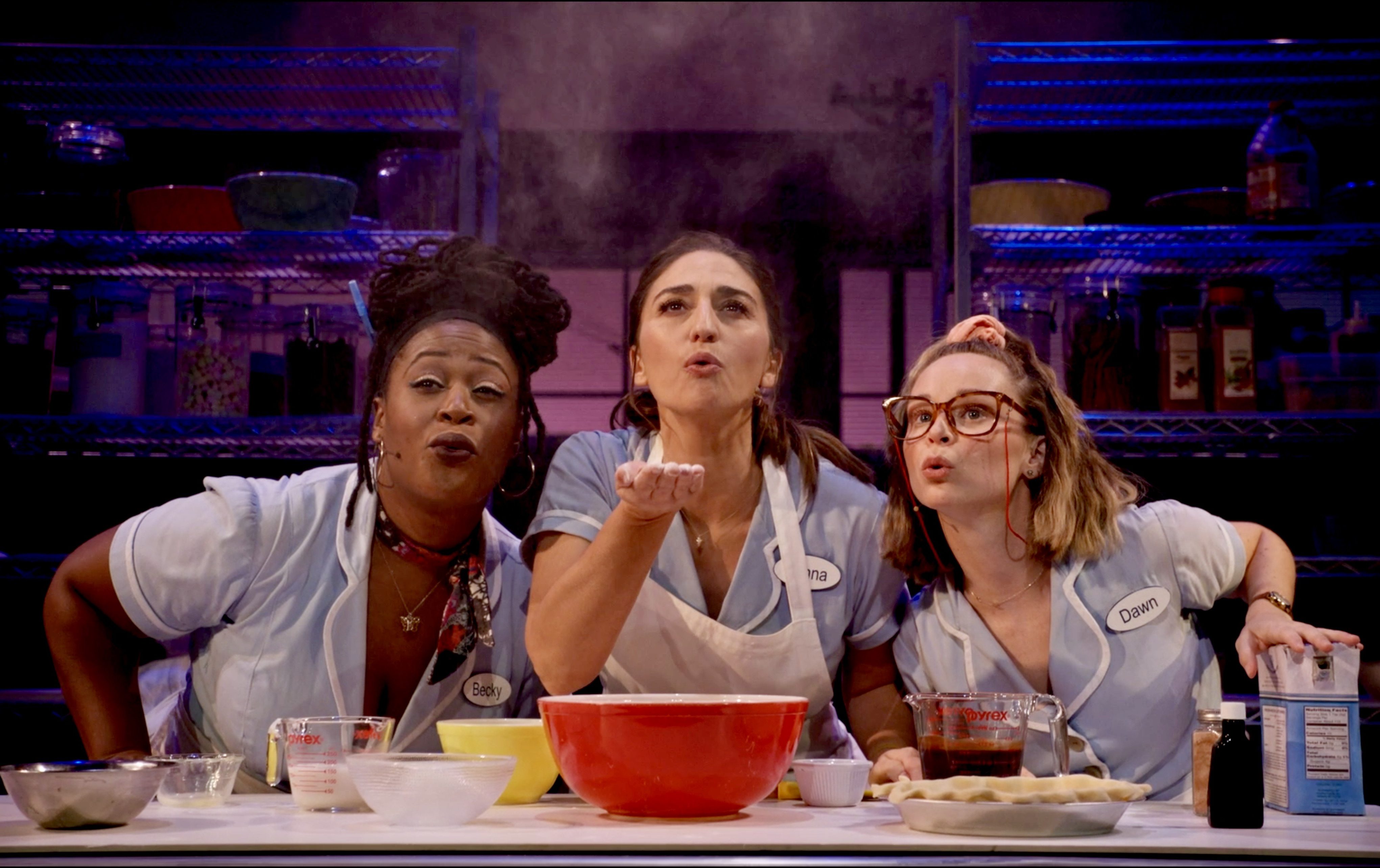 Sara Bareilles, Caitlin Houlahan, and Charity Angel Dawson in Waitress: The Musical (Courtesy of Dear Hope Productions/National Artists Management Company/Night & Day Pictures)