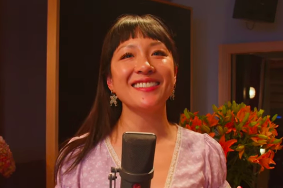 Constance Wu singing "Somewhere That's Green"