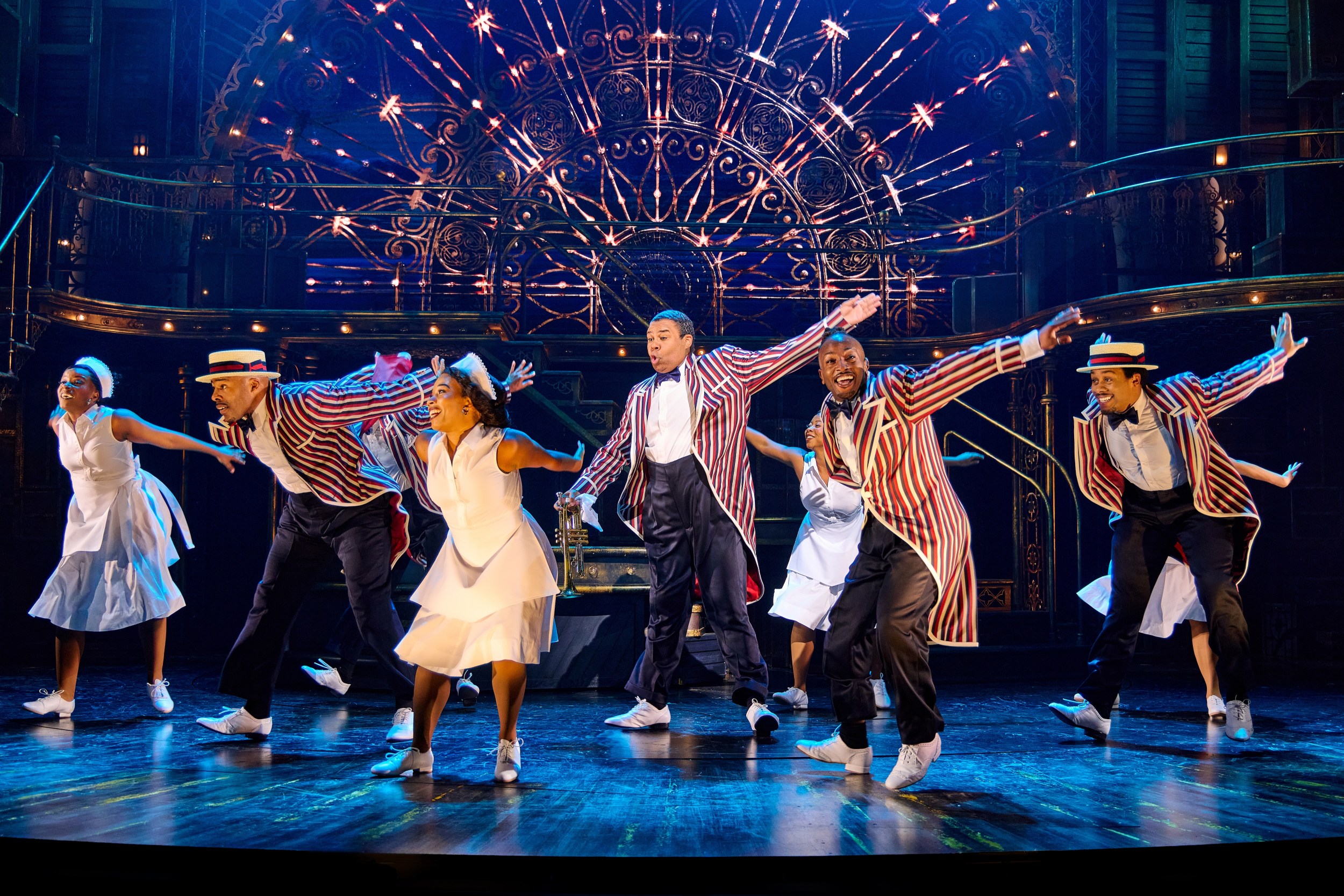1123 James Monroe Iglehart as Louis Armstrong and Company in A Wonderful World The Louis Armstrong Musical. ©Jeremy Daniel