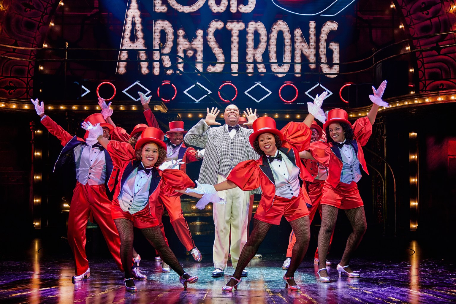 3515 James Monroe Iglehart as Louis Armstrong and Company in A Wonderful World The Louis Armstrong Musical. ©Jeremy Daniel