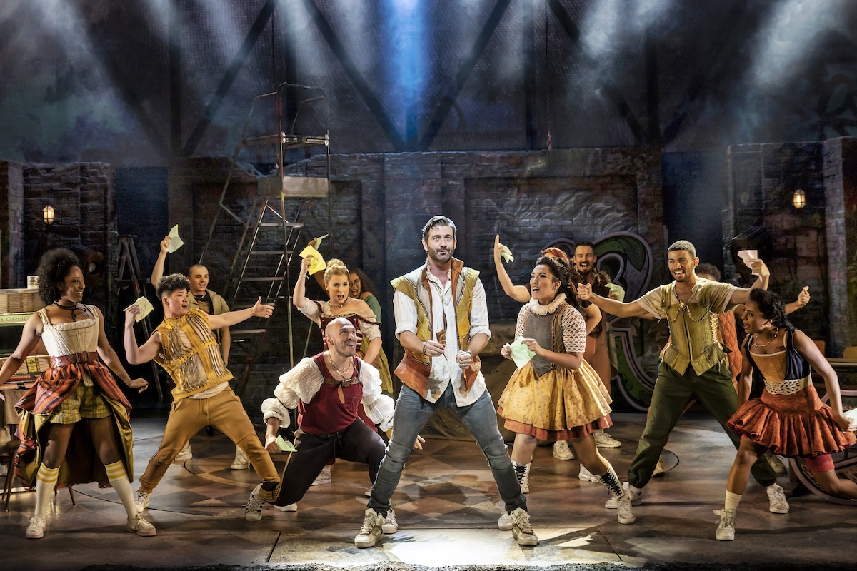 Oliver Tompsett and the West End cast of & JULIET — photo credit Johan Persson