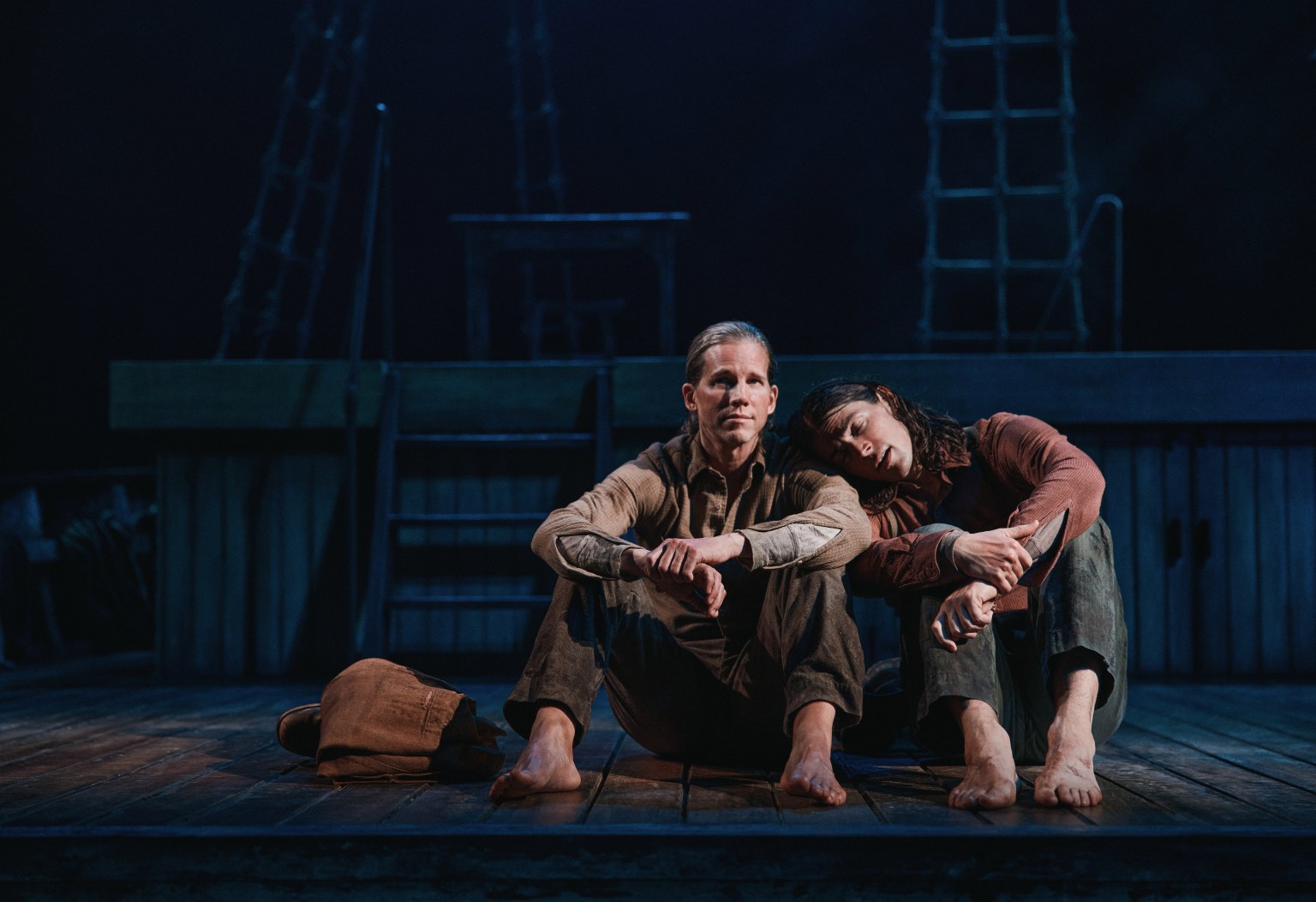Stark Sands as 'Big Brother' and Adrian Blake Enscoe as 'Little Brother.' Photo by Emilio Madrid