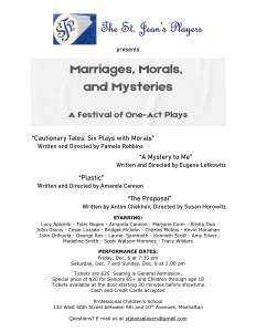 Marriages, Morals, and Mysteries: A Festival of One-Act Plays