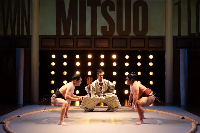 David Shih, Ryan Nebreja, and Kris Bona in Sumo at La Jolla Playhouse (© Rich Soublet II)