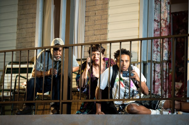 Raymond Anthony Thomas (Reggie), Caroline Stefanie Clay (Retta), and Cecil Blutcher (Trent). (© Greg Mooney)