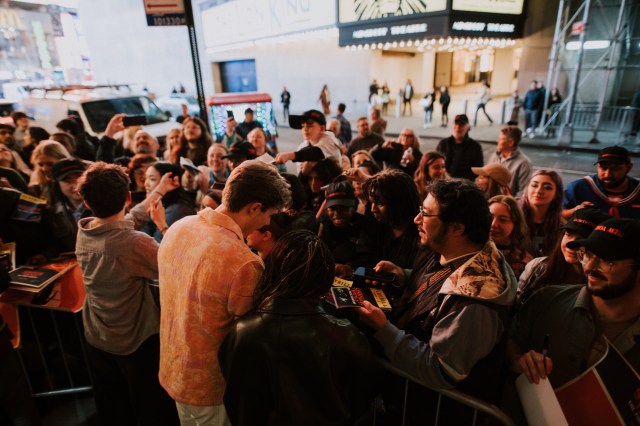 The stage door crowd after the first preview (© Andy Henderson)