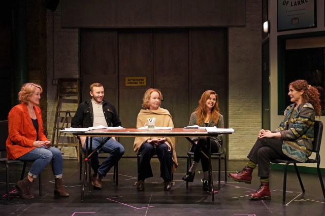 Angela Reed, Kevin Oliver Lynch, Kate Burton, Saoirse Monica Jackson, and Brenda Meaney in Irish Rep's 2025 production of IRISHTOWN Photo by Carol Rosegg