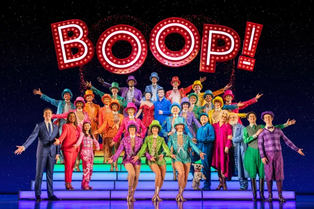 The cast of Boop! at the Broadhurst Theatre. (© Matthew Murphy and Evan Zimmerman)