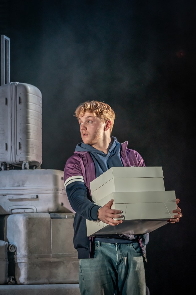 Sam Tutty (Dougal) in Two Strangers (Carry a Cake Across New York), credit Marc Brenner PROD 1093