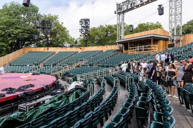 Inside the renovated Delacorte Theater