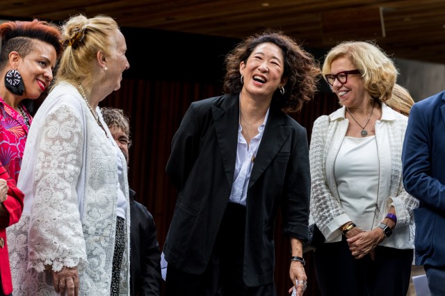 Sandra Oh at the Delacorte ribbon-cutting ceremony