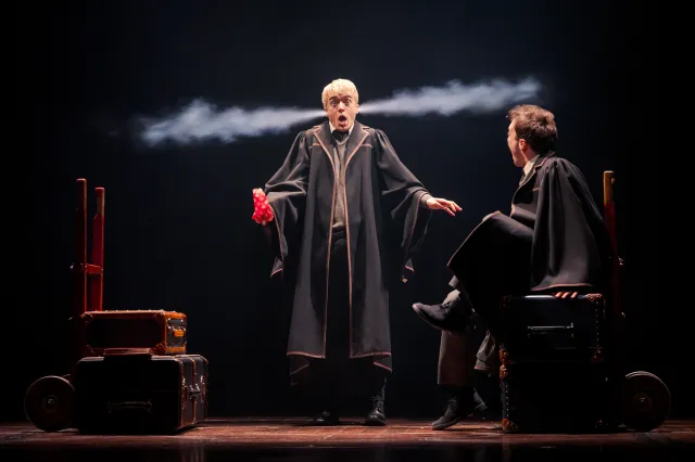 (l - r) Erik Christopher Peterson as Scorpius Malfoy and Alex Serino as Albus Potter (© Matthew Murphy)