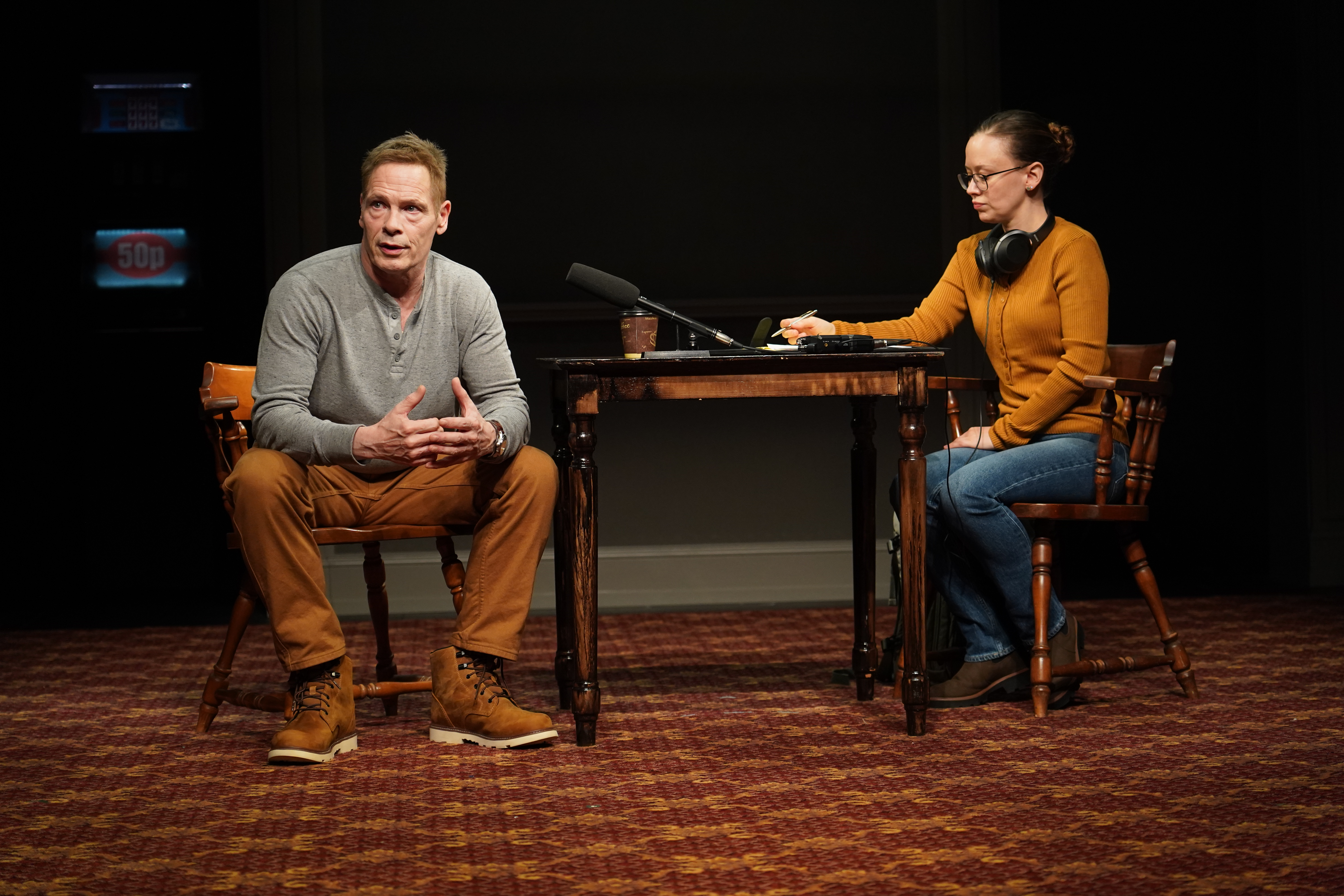 Michael Hayden and Molly Ranson in Irish Rep's 2025 production of THE HONEY TRAP Photo by Carol Rosegg