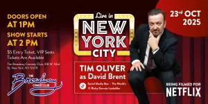 Tim Oliver as Ricky Gervais LIVE in NYC