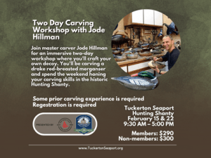Two Day Decoy Carving Workshop with Jode Hillman Feb 2026