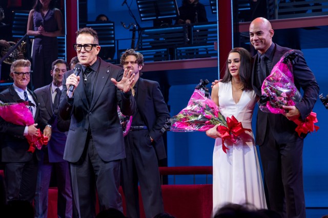 Director Michael Mayer and the cast of <i>Chess</i> (© Tricia Baron)