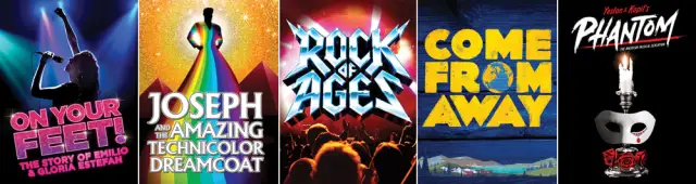 Show posters for Bill Hanney's North Shore Music Theatre 2026 season