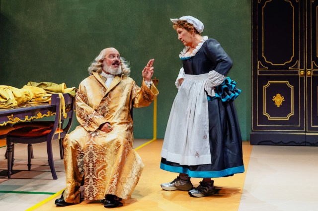 David Cross & Lisa Kron in New York Theatre Workshop's TARTUFFE, photo by Marc J. Franklin