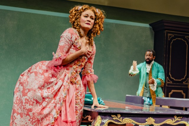 Emily Davis and Ikechukwu Ufomadu in New York Theatre Workshop's TARTUFFE, photo by Marc J. Franklin Emily Davis and Ikechukwu Ufomadu in New York Theatre Workshop's TARTUFFE, photo by Marc J. Franklin