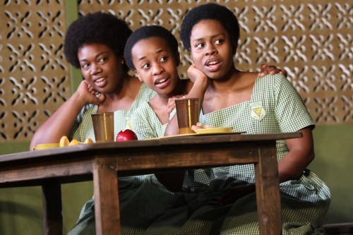 128.Abena Mensah Bonsu, Mirirai Sithole, and Paige Gilbert in 'School Girls; Or, the African Mean Girls Play' at MCC Theater (photo by Joan Marcus)