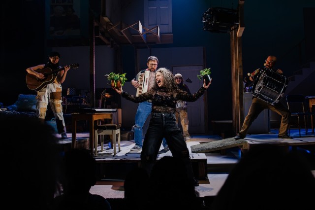 Noga Cabo, Shaun Bengson, Abigail Bengson, Ashley Baier and Matt Deitchman in MY JOY IS HEAVY at New York Theatre Workshop, photo by Marc J. Franklin