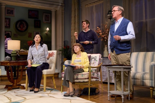 Jeena Yi, Marylouise Burke, Michael Esper and Richard Thomas in MTC's The Balusters, a new play by David Lindsay Abaire, directed by Kenny Leon ©Jeremy Daniel