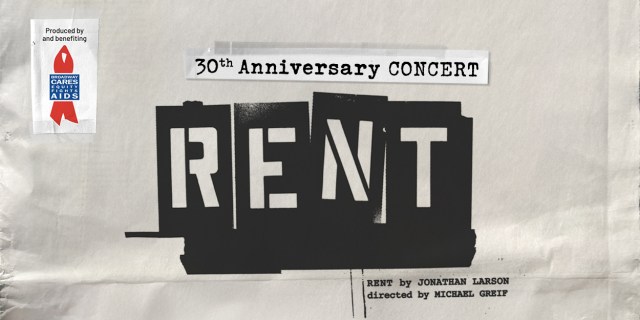 <i>Rent: The 30th Anniversary Concert</i> poster art designed by Naomi Mizusaki and Drew Hodges