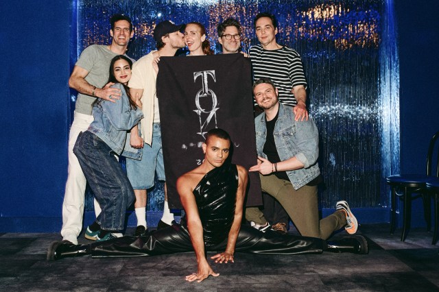 The company of <i>Titanique</i> celebrating the show's Tony nominations (© Valerie Terranova)