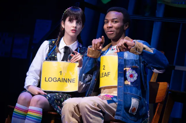 Laura Marano and Fernell Hogan in <i>Spelling Bee</i> (© Joan Marcus) Laura Marano and Fernell Hogan in <i>Spelling Bee</i> (© Joan Marcus)