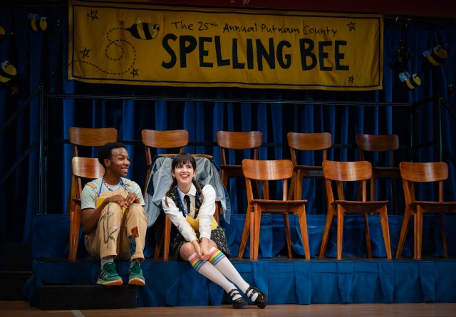 Laura Marano and Fernell Hogan in <i>Spelling Bee</i> (© Joan Marcus) Laura Marano and Fernell Hogan in <i>Spelling Bee</i> (© Joan Marcus)