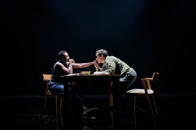 Shaunette Renée Wilson and Conrad Ricamora in the 2026 production of DISRUPTION Photo by Emilio Madrid