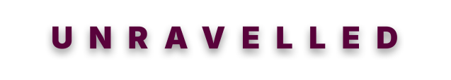 Event Logo: unravelled title maroon